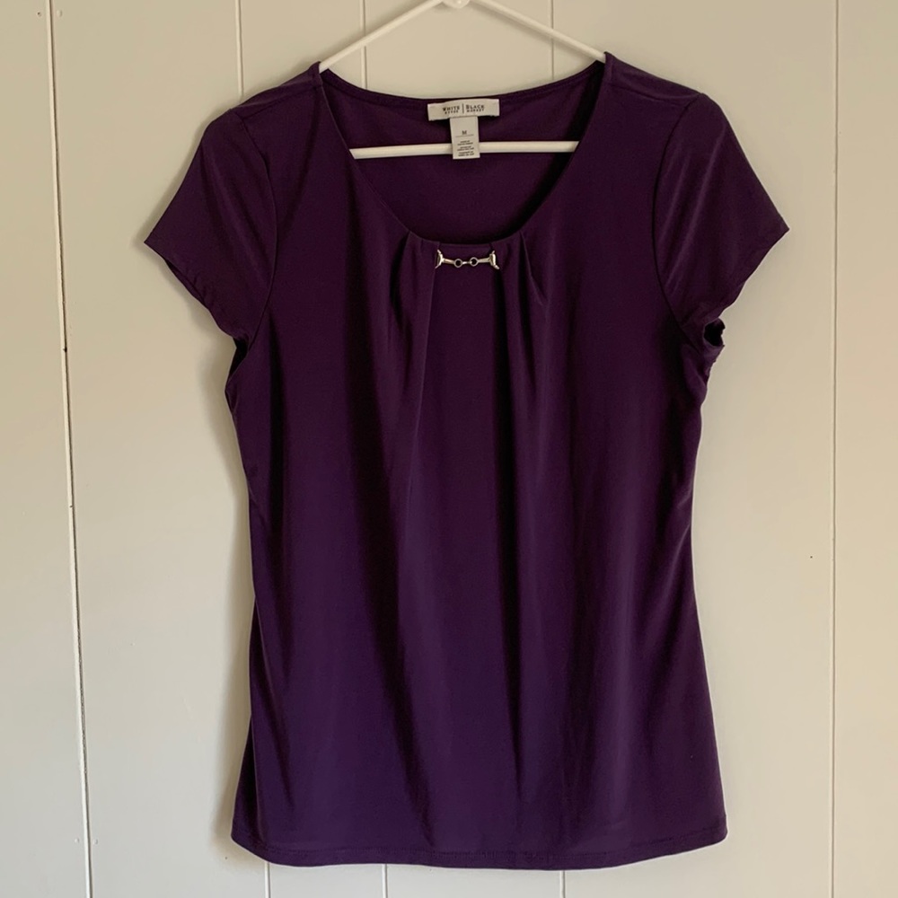 Dark royal purple size medium white house black market short sleeve blouse